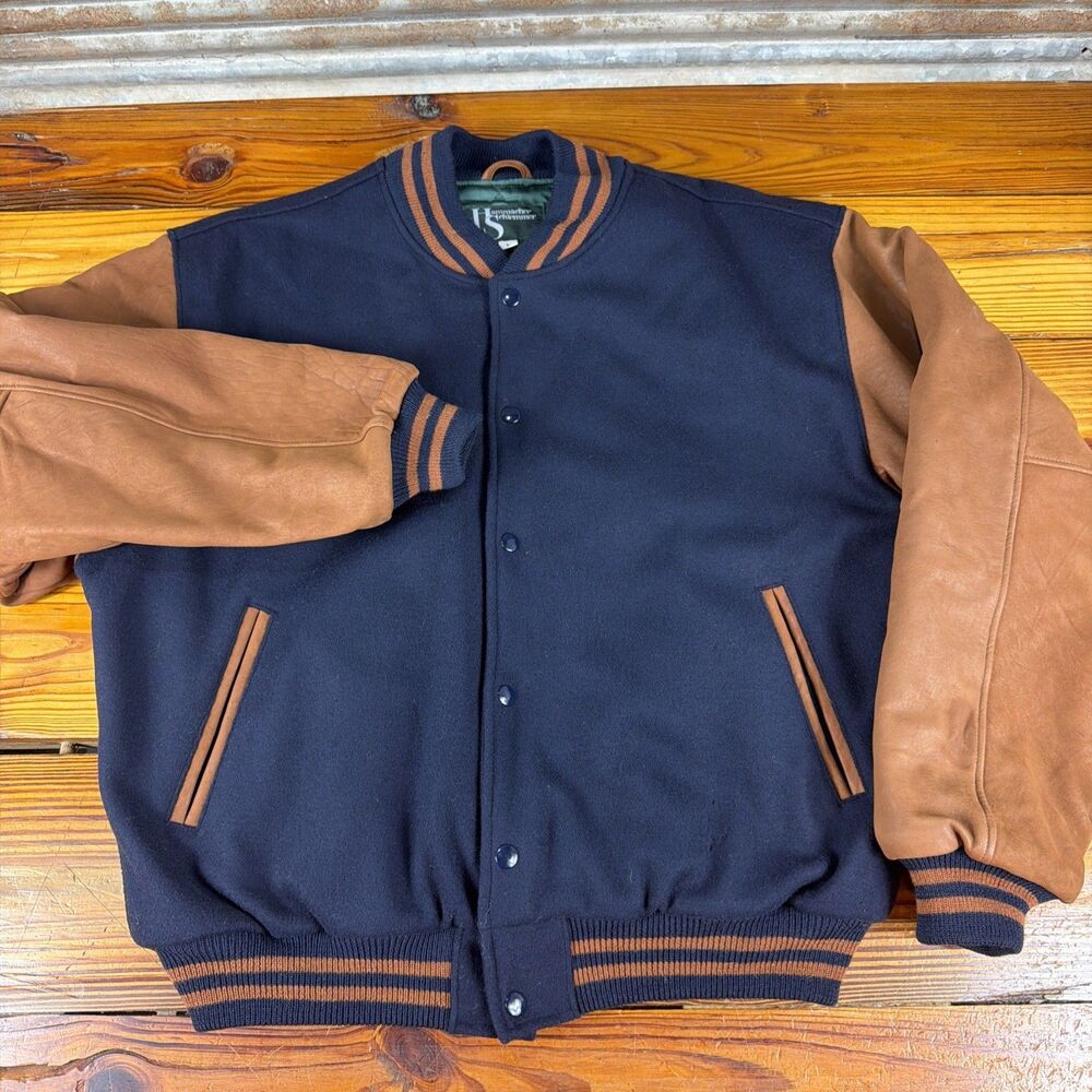 Hammacher Schlemmer Suede leather jacket Size Large Mens Quilted Super Tiny Flaw